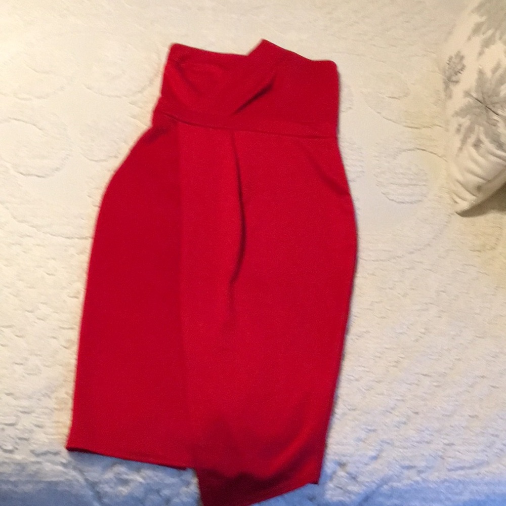 Red Strapless Dress